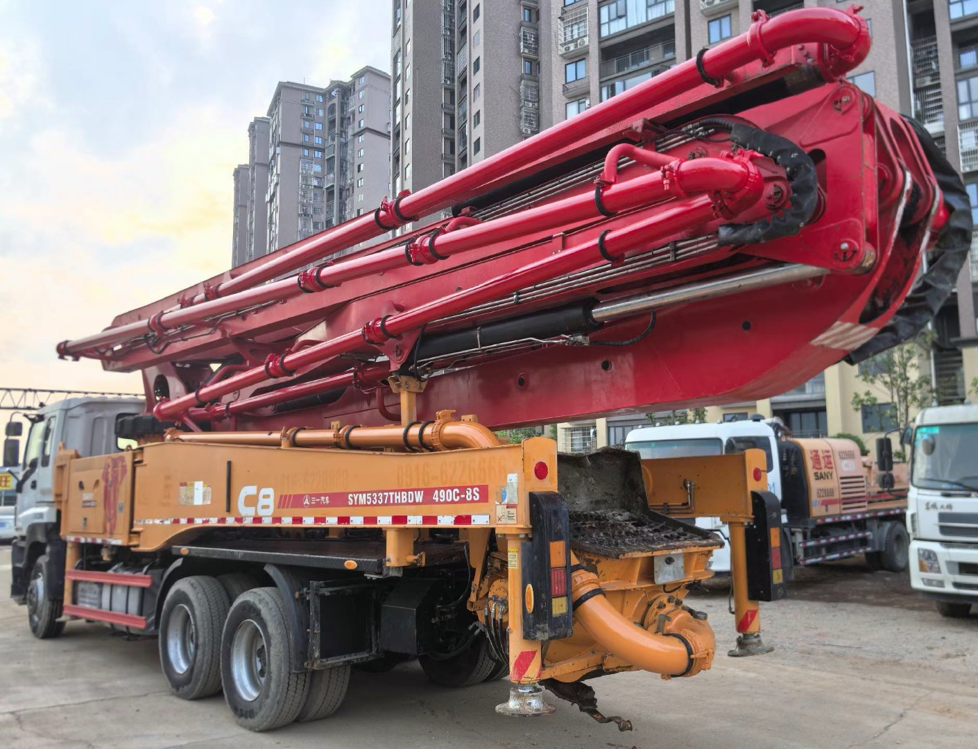 Used SANY 49-meter Concrete Pump Truck with Isuzu Chassis