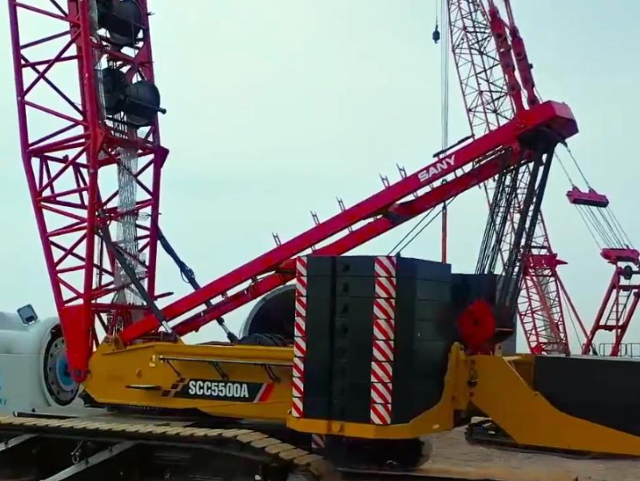 Used SANY SCC5500A is a 550-ton class crawler crane