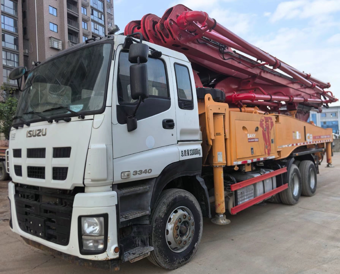 Used SANY 49-meter Concrete Pump Truck with Isuzu Chassis