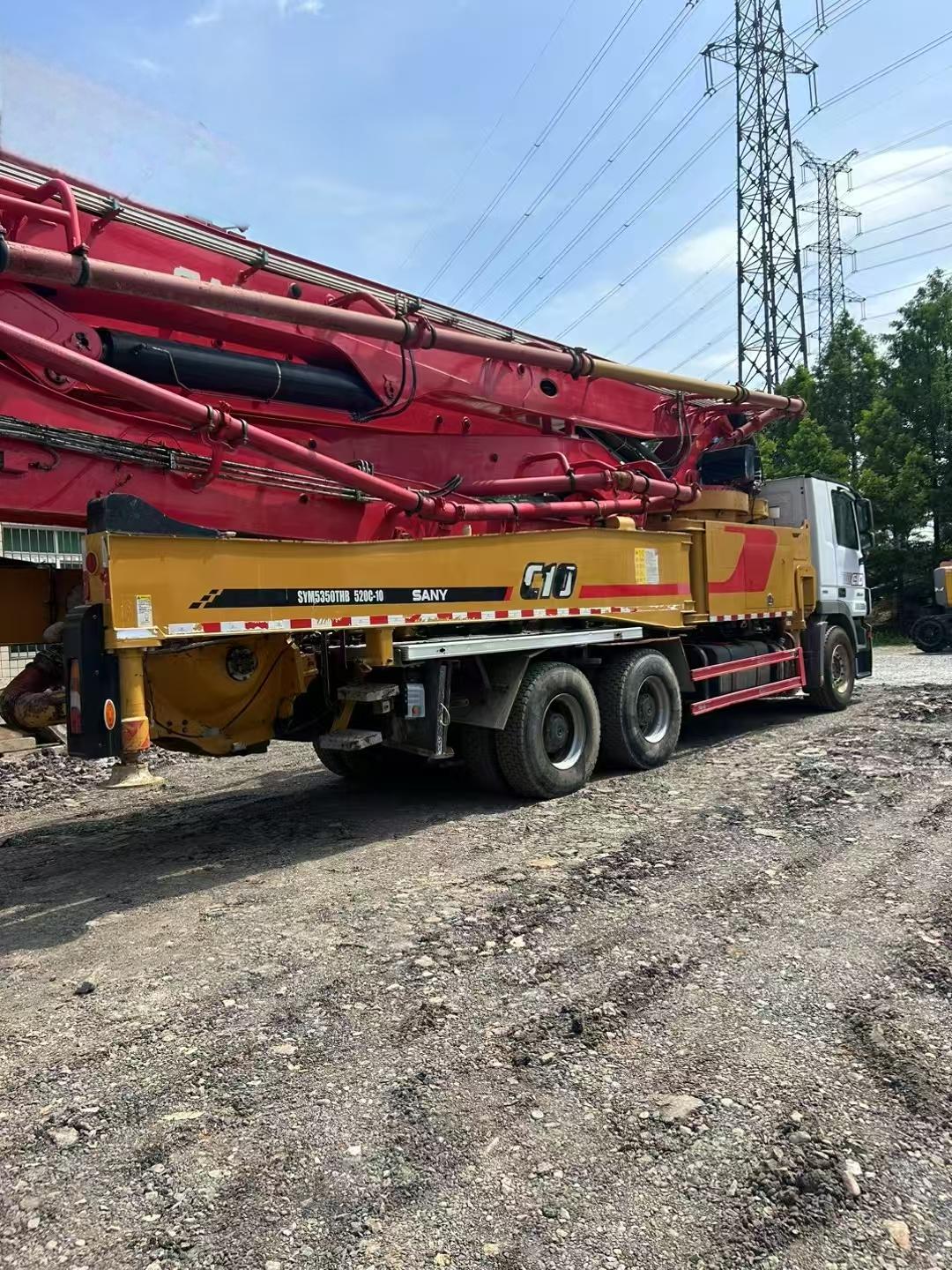 Used SANY Concrete Pump Truck with Mercedes-Benz Chassis, 52 meters, Year 2019